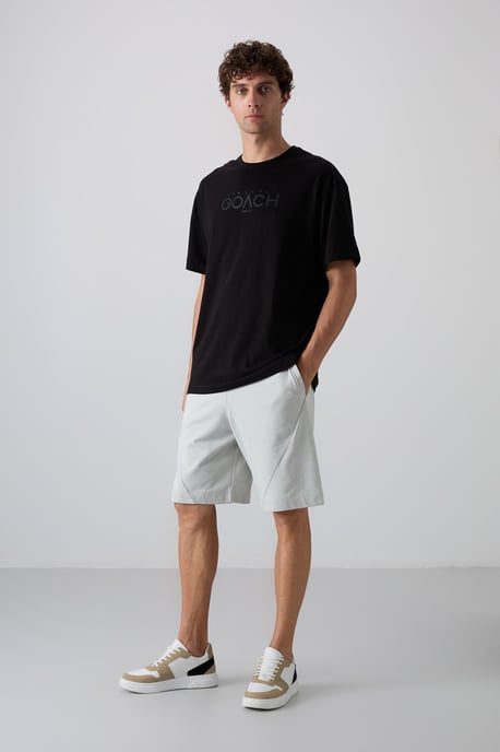 Oversized Logo Patch Crew Neck T-shirt - Image 4