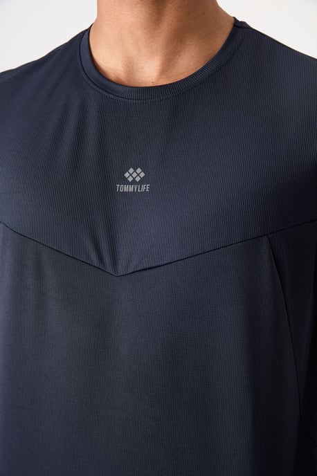 Heren Effen Polyester Ronde Hals T-shirt - Image 3