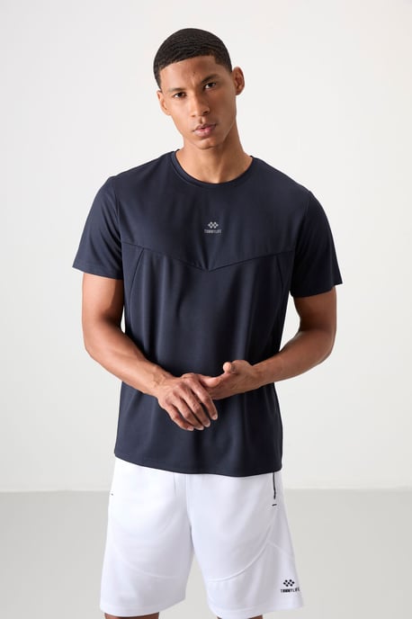 Heren Effen Polyester Ronde Hals T-shirt - Image 5