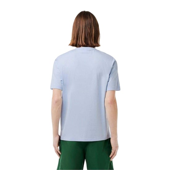 Lacoste Heren Logo Bedrukt Katoenen T-Shirt (Blauw) - Image 3