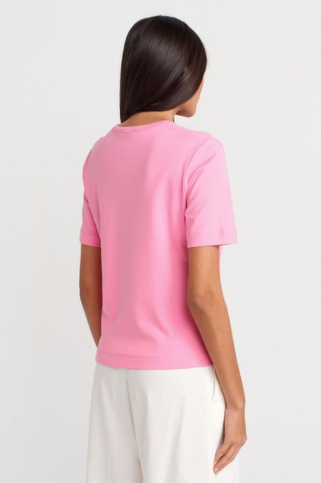 Dames Katoenen V-Hals T-Shirt - Image 2
