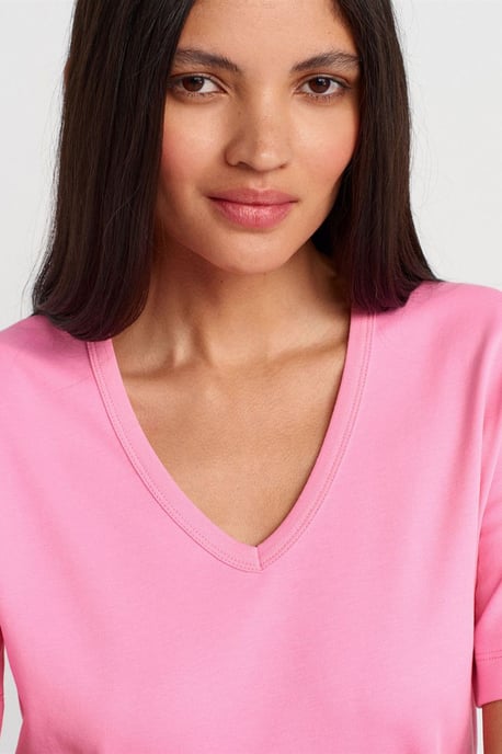 Dames Katoenen V-Hals T-Shirt - Image 3