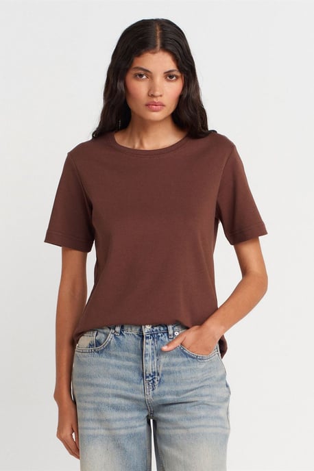 Dames Katoenen Crew Neck T-Shirt - Image 1