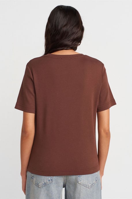 Dames Katoenen Crew Neck T-Shirt - Image 2