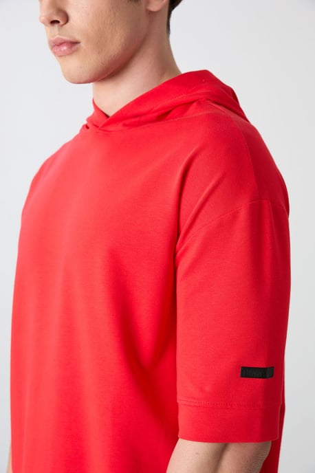Oversized Hooded Korte Mouwen T-Shirt - Image 3