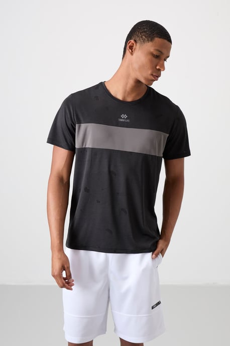 Heren T-Shirt met Kleurblokken en Ronde Hals - Image 4