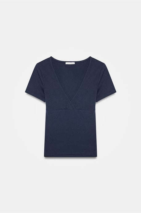 Aansluitende V-hals T-shirt met Korte Mouwen - Image 5