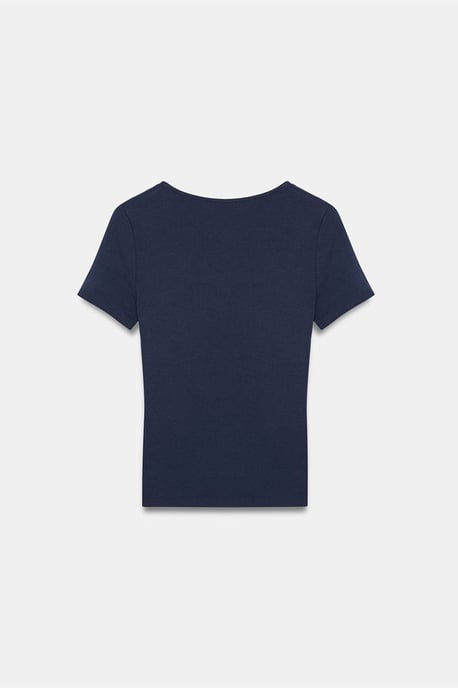 Aansluitende V-hals T-shirt met Korte Mouwen - Image 6