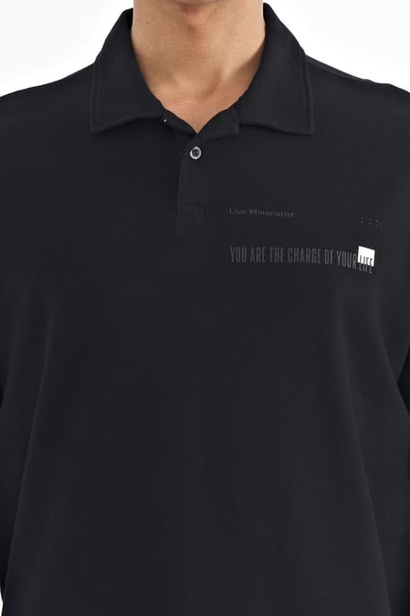 Heren Katoenen Polo T-Shirt Met Tekstprint - Image 3