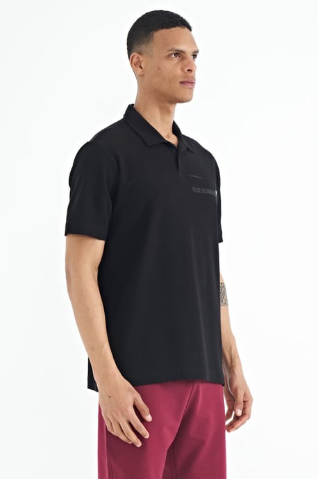 Heren Katoenen Polo T-Shirt Met Tekstprint - Image 4