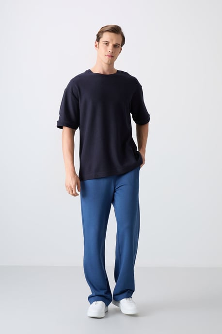 Heren Oversized Crew Neck T-Shirt Met Patch - Image 2