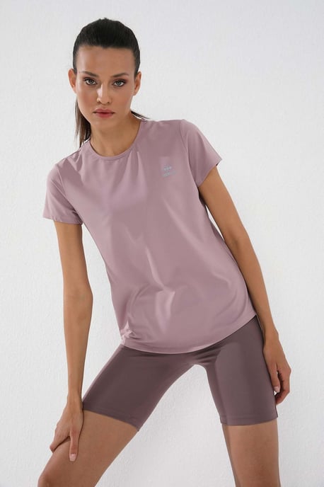 Dames Effen Korte Mouwen Crew Neck T-shirt - Image 4