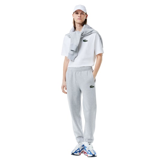 Lacoste Unisex T-shirt voor volwassenen met geborduurd logo en losse pasvorm (Wit) - Image 5