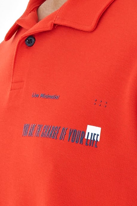 Heren Katoenen Polo T-Shirt Met Tekstprint - Image 3