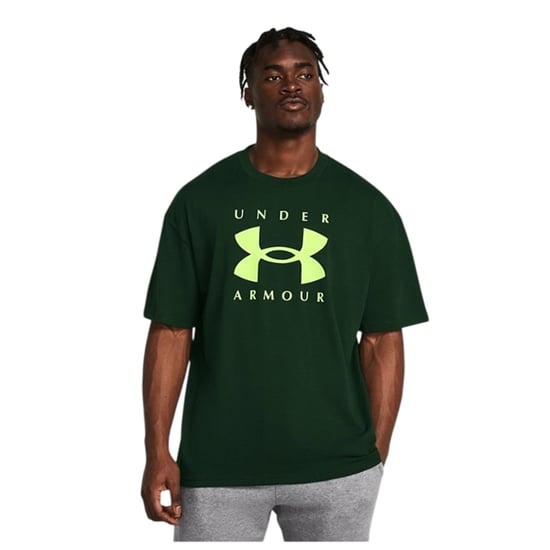 Under Armour Heren Logo Zwaargewicht Los T-shirt (Groen) - Image 1