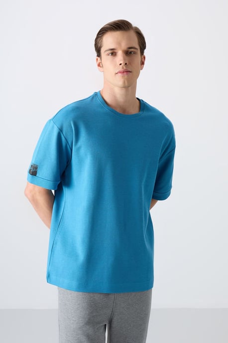 Heren Oversized Crew Neck T-Shirt Met Patch - Image 2