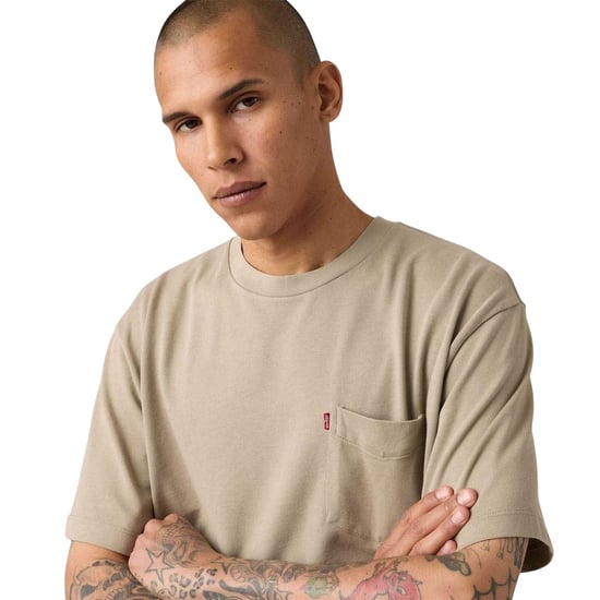 Levis Klassiek T-shirt met zak voor heren, zware kwaliteit (Khaki) - Image 3