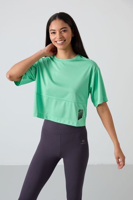 Oversized Polyester T-shirt met Ronde Hals en Zak - Image 2