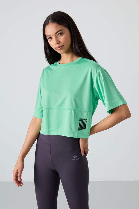 Oversized Polyester T-shirt met Ronde Hals en Zak - Image 3