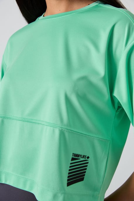 Oversized Polyester T-shirt met Ronde Hals en Zak - Image 5