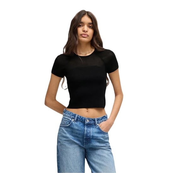 Hugo Dames/Dames Slevetta Slim Raglan T-shirt (Zwart) - Image 1