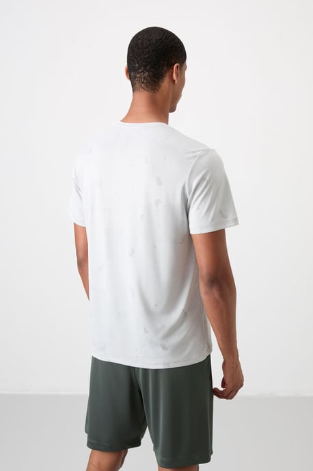 Heren T-shirt met ronde hals in effen vogel-ogenprint - Image 5