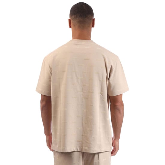 Hugo Heren Logo In reliëf Regular T-shirt (Beige) - Image 2