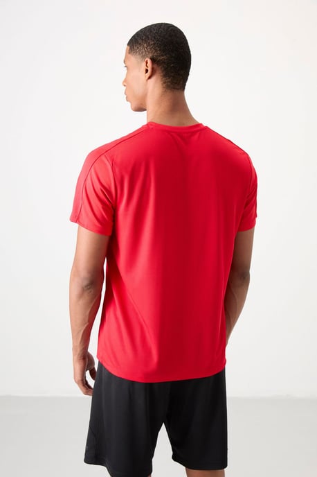 Heren Effen Crew Neck Korte Mouwen T-Shirt - Image 5