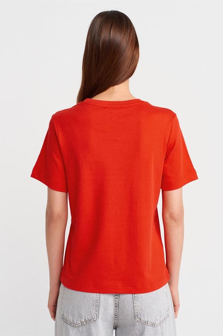 Dames Katoenen Crew Neck T-Shirt - Image 2