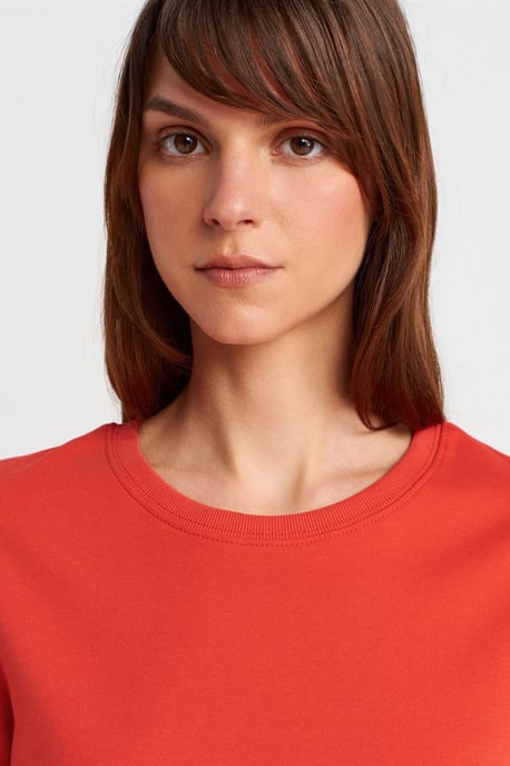 Dames Katoenen Crew Neck T-Shirt - Image 3