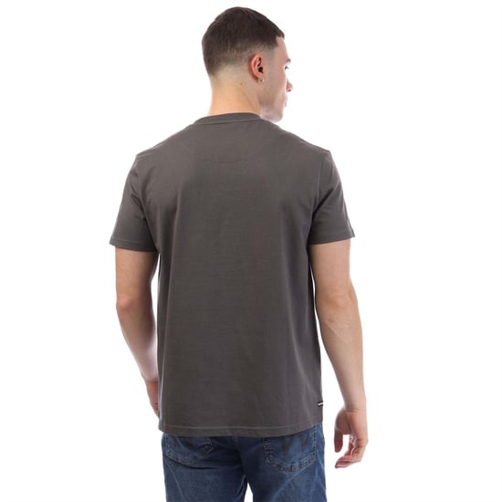 Weekend Offender Heren T-shirt Bridgetown, effen met logo, normale pasvorm (Houtskool) - Image 3
