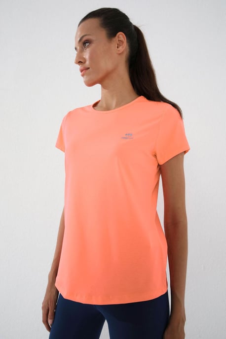 Dames Effen Korte Mouwen Rondhals T-Shirt - Image 2