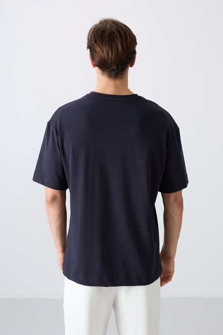 Oversized Logo Patches Crew Neck T-Shirt - Image 5