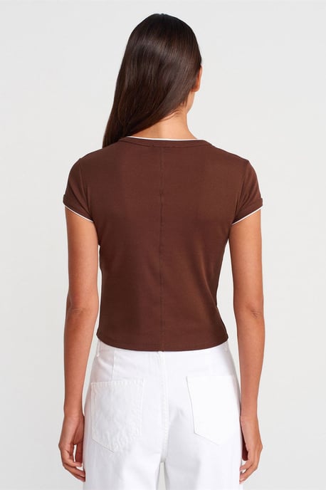 Dames Slim Fit Katoenen Crop T-Shirt - Image 2