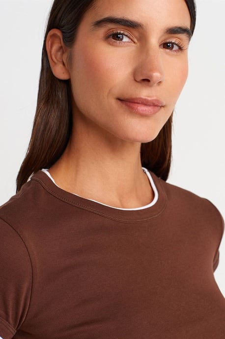 Dames Slim Fit Katoenen Crop T-Shirt - Image 3