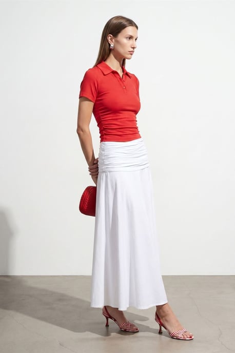 Dames Crop Slim Fit Polo T-shirt - Image 3