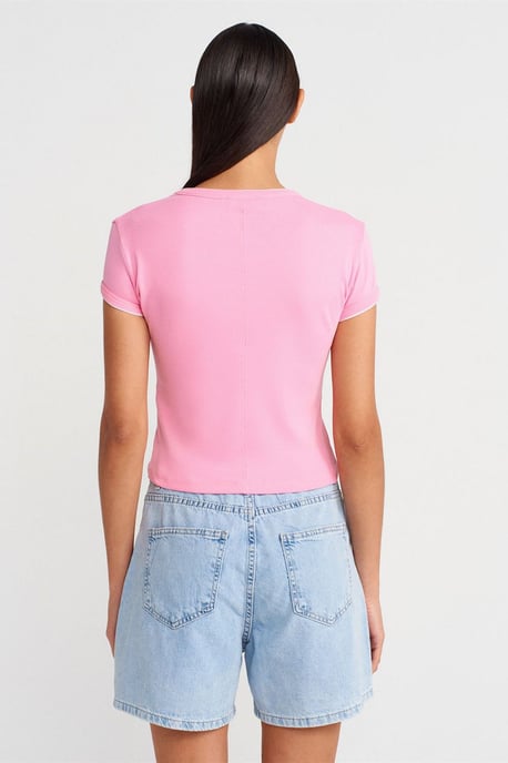 Dames Slim Fit Katoenen Crop T-Shirt - Image 2