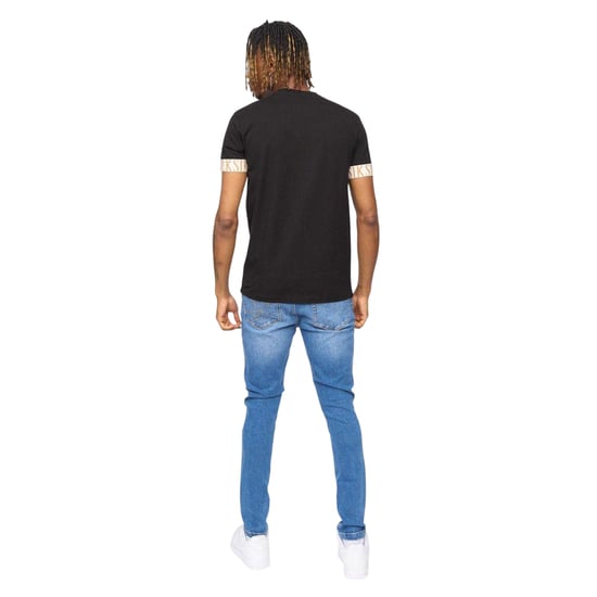 SikSilk Heren Tech Logo Geprinte Mouwen T-Shirt (Zwart) - Image 2