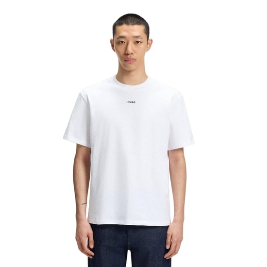 Hugo Heren Dapolino Logo Bedrukt Relaxed Fit T-shirt (Wit) - Image 1