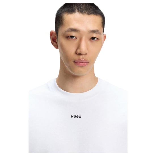 Hugo Heren Dapolino Logo Bedrukt Relaxed Fit T-shirt (Wit) - Image 4