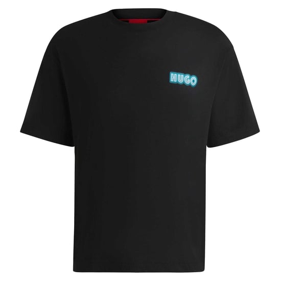Hugo Heren Duwood rugbedrukking katoen Regular T-shirt (Zwart) - Image 2