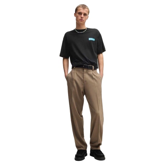 Hugo Heren Duwood rugbedrukking katoen Regular T-shirt (Zwart) - Image 5