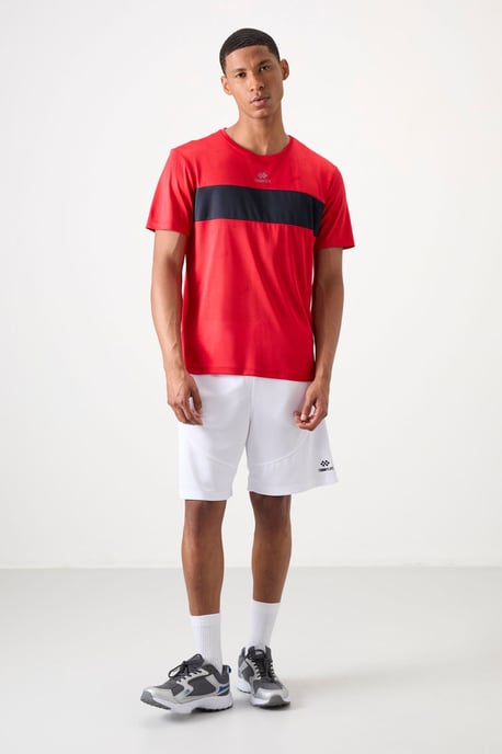 Heren Kleurblokken Crew Neck T-Shirt - Image 2