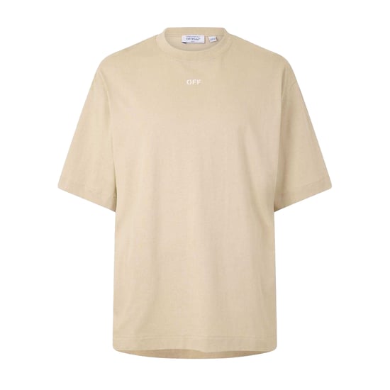 Off White Heren Arrow Skate Belettering Crew Hals T-shirt (Bruin/Wit) - Image 1