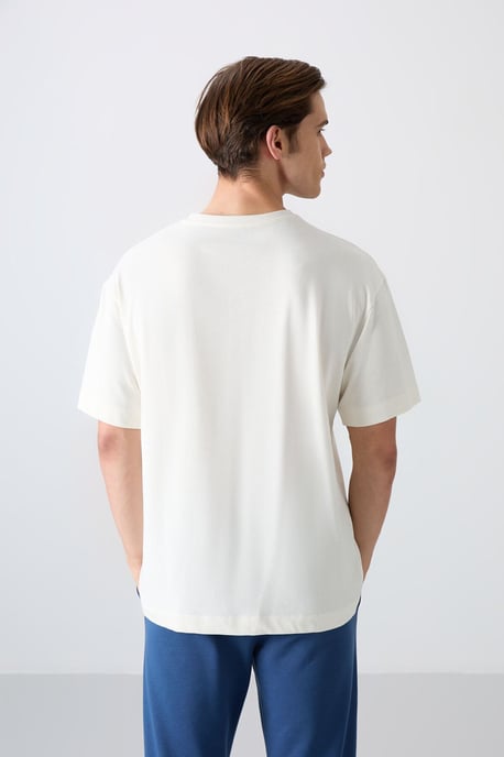 Oversized Logo Patch Crew Neck T-Shirt - Image 5