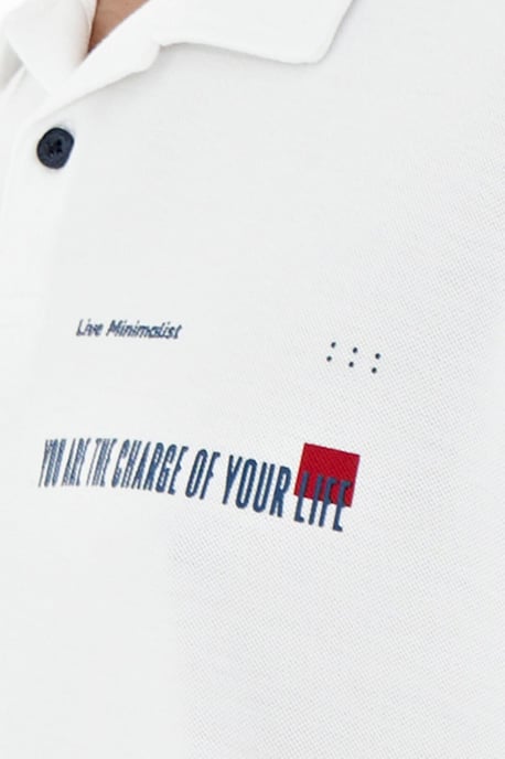 Heren Katoenen Polo T-Shirt Met Tekstprint - Image 3