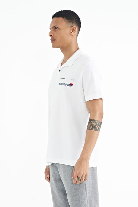 Heren Katoenen Polo T-Shirt Met Tekstprint - Image 4