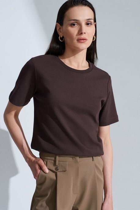 Dames Katoenen Ronde Hals T-Shirt - Image 1