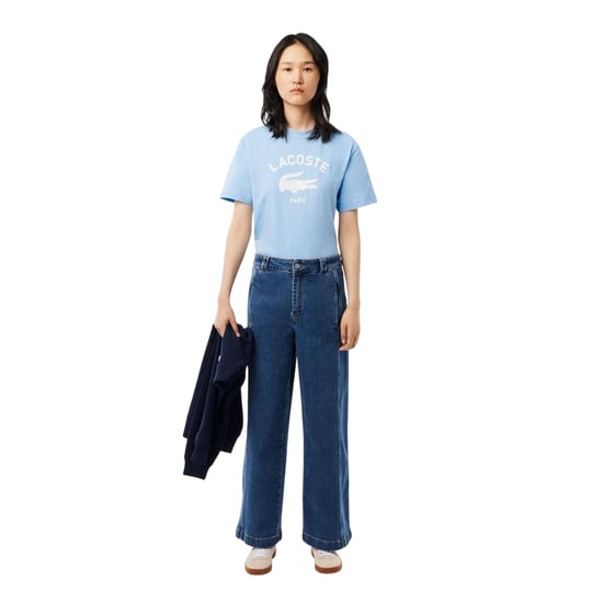 Lacoste Unisex katoenen T-shirt voor volwassenen met Parijs-motief (Lichtblauw) - Image 1