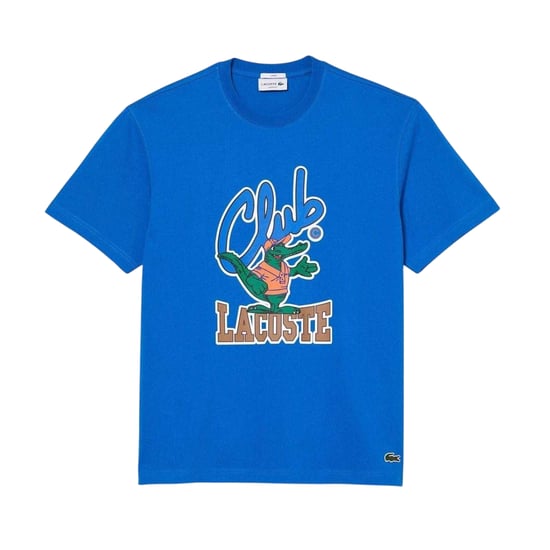 Lacoste Unisex Club voor volwassenen Bedrukt Zwaar Katoenen T-Shirt (Blauw) - Image 2